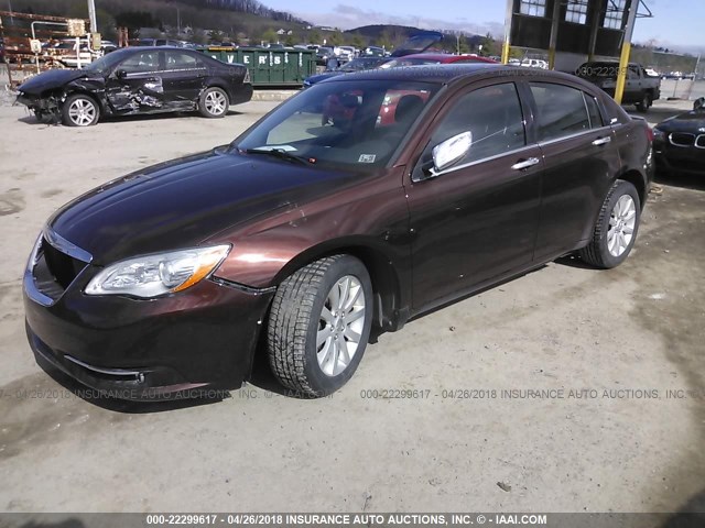 1C3CCBCG1DN711423 - 2013 CHRYSLER 200 LIMITED BROWN photo 2