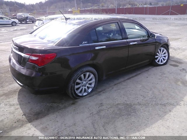 1C3CCBCG1DN711423 - 2013 CHRYSLER 200 LIMITED BROWN photo 4