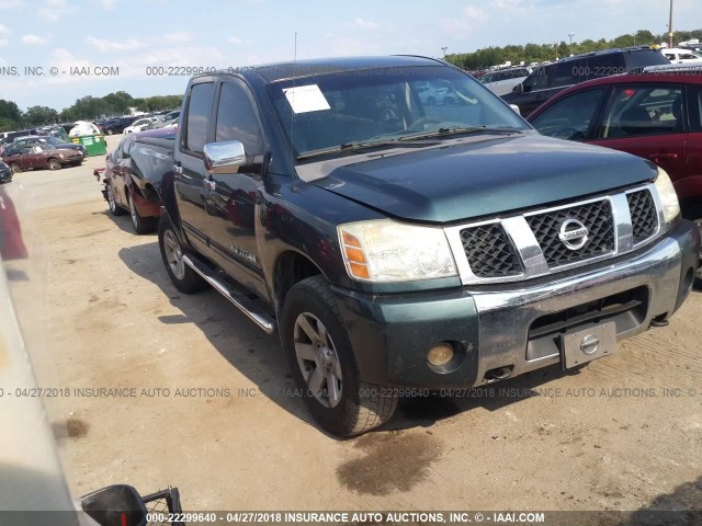 1N6BA07A46N549536 - 2006 NISSAN TITAN XE/SE/LE GREEN photo 1