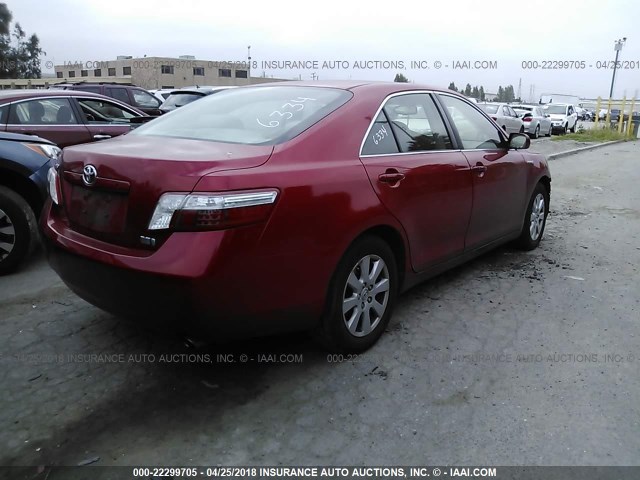 JTNBB46K373021092 - 2007 TOYOTA CAMRY NEW GENERAT HYBRID RED photo 4