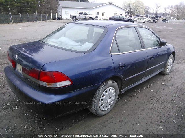 1HGCF86692A053865 - 2002 HONDA ACCORD VALUE BLUE photo 4