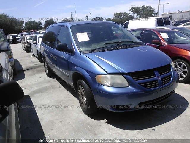 1D4GP24R07B166275 - 2007 DODGE GRAND CARAVAN SE BLUE photo 1