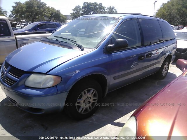 1D4GP24R07B166275 - 2007 DODGE GRAND CARAVAN SE BLUE photo 2