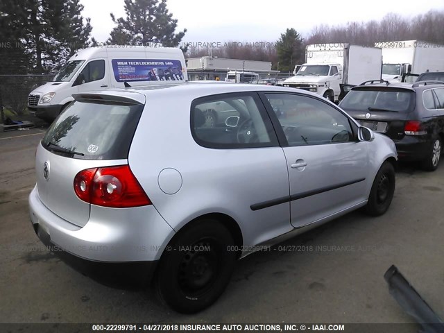 WVWAS71K87W139310 - 2007 VOLKSWAGEN RABBIT SILVER photo 4