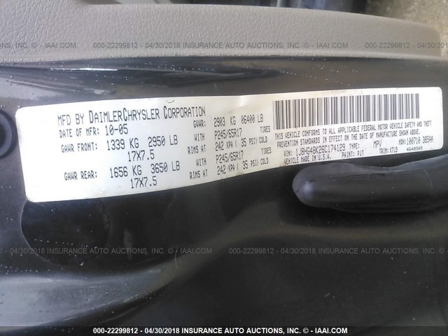 1J8HG48K26C174129 - 2006 JEEP COMMANDER BROWN photo 9