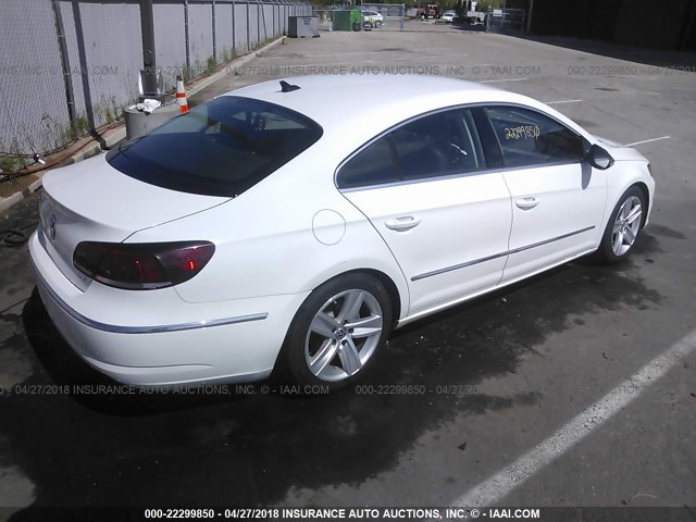 WVWBP7AN6DE508036 - 2013 VOLKSWAGEN CC SPORT WHITE photo 4