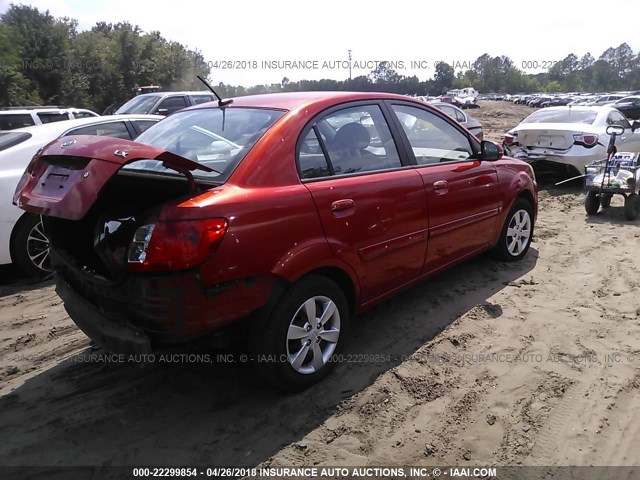 KNADH4A34B6960073 - 2011 KIA RIO LX/SX RED photo 4