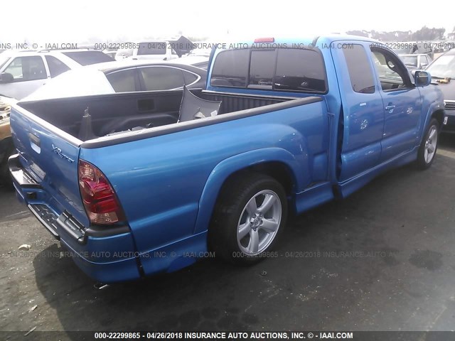 5TETU22N98Z558169 - 2008 TOYOTA TACOMA X-RUNNER ACCESS CAB BLUE photo 4