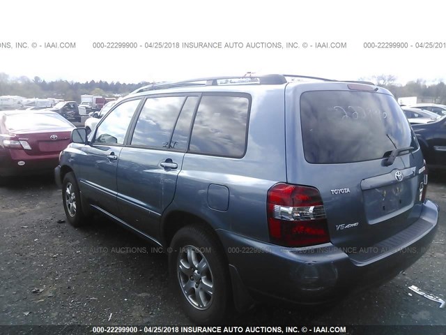 JTEEP21A550123428 - 2005 TOYOTA HIGHLANDER LIMITED BLUE photo 3