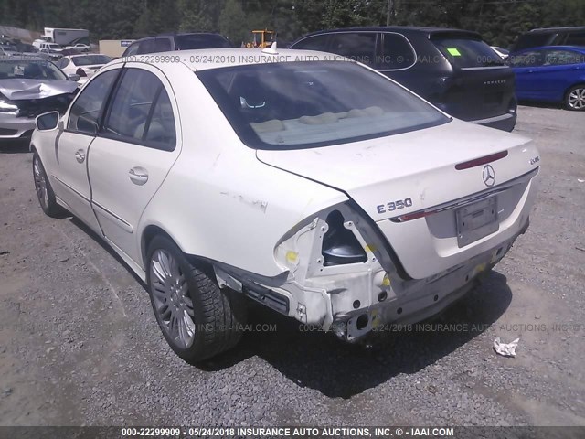 WDBUF87X68B262654 - 2008 MERCEDES-BENZ E 350 4MATIC WHITE photo 3