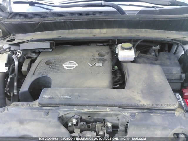 5N1AR2MN6DC624574 - 2013 NISSAN PATHFINDER S/SV/SL/PLATINUM 银色 照片 10