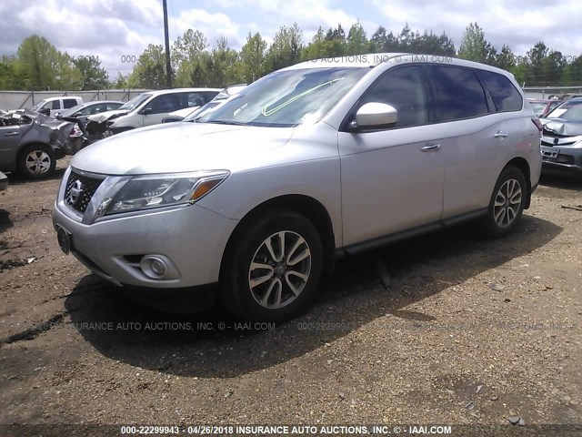 5N1AR2MN6DC624574 - 2013 NISSAN PATHFINDER S/SV/SL/PLATINUM 银色 照片 2