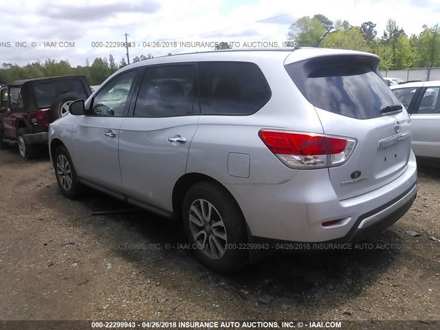 5N1AR2MN6DC624574 - 2013 NISSAN PATHFINDER S/SV/SL/PLATINUM SILVER photo 3