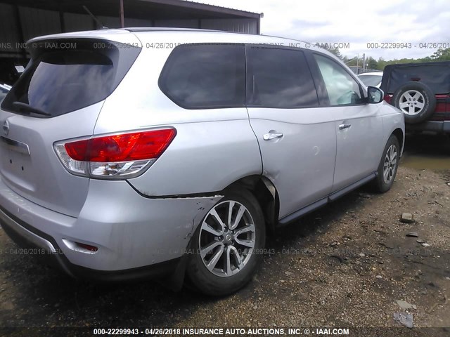 5N1AR2MN6DC624574 - 2013 NISSAN PATHFINDER S/SV/SL/PLATINUM SILVER photo 4