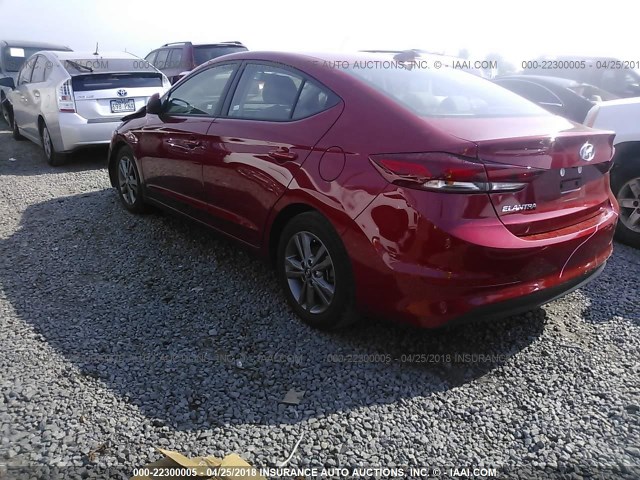 5NPD84LF2JH239765 - 2018 HYUNDAI ELANTRA SEL/VALUE/LIMITED RED photo 3