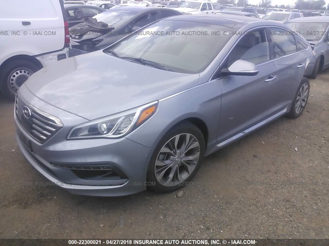 5NPE34AB9FH163780 - 2015 HYUNDAI SONATA SPORT/LIMITED GRAY photo 2