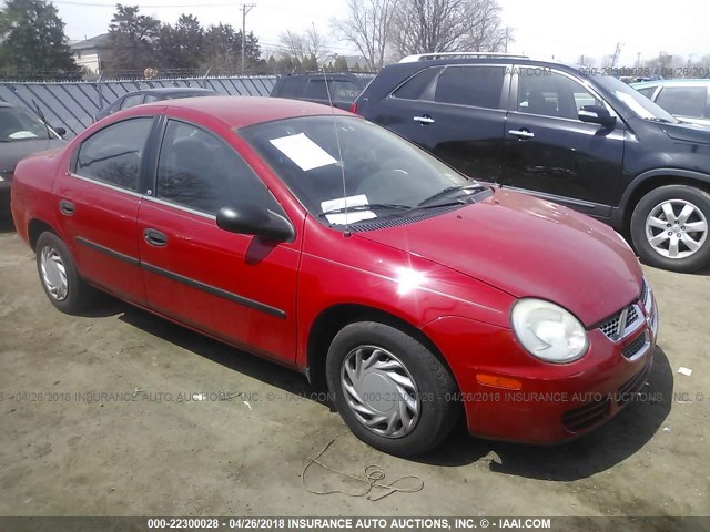 1B3ES26C74D623516 - 2004 DODGE NEON SE RED photo 1