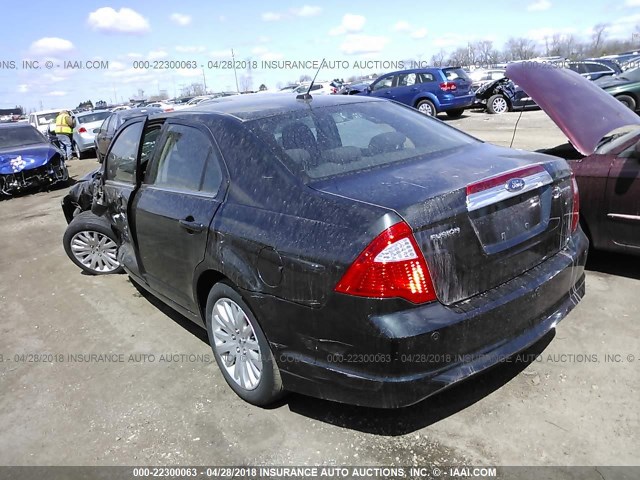 3FADP0L39AR143412 - 2010 FORD FUSION HYBRID BLACK photo 3