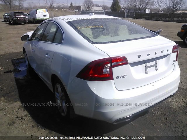 YV1612TK4F1361020 - 2015 VOLVO S60 PREMIER WHITE photo 3