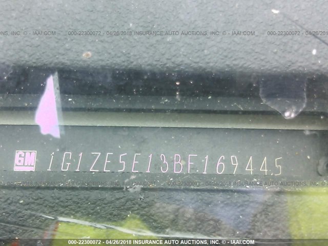 1G1ZE5E13BF169445 - 2011 CHEVROLET MALIBU LTZ 白色 照片 9