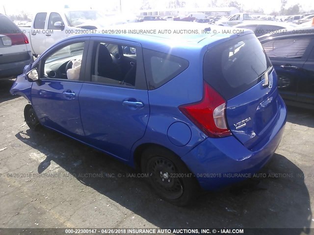 3N1CE2CP1FL421825 - 2015 NISSAN VERSA NOTE S/S PLUS/SV/SL/SR BLUE photo 3