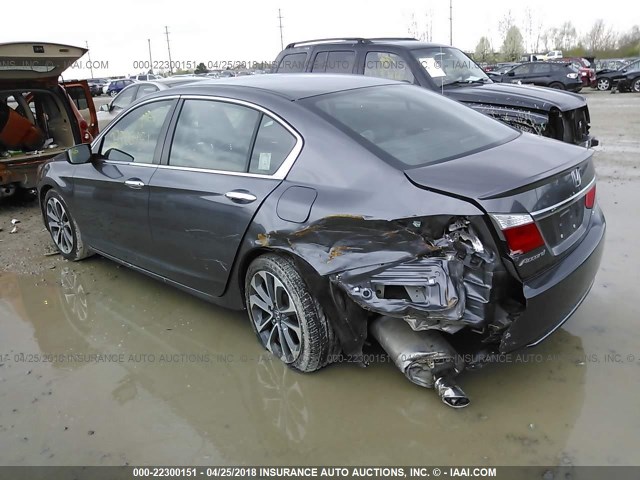 1HGCR2F57FA059990 - 2015 HONDA ACCORD SPORT ნაცრისფერი ფოტო 3