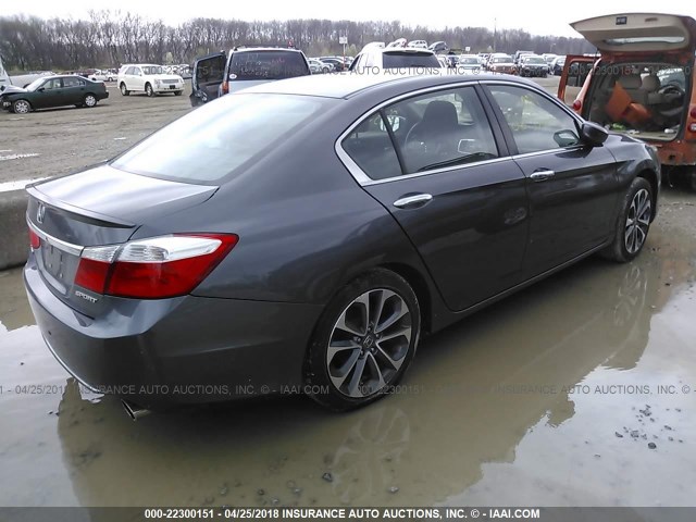 1HGCR2F57FA059990 - 2015 HONDA ACCORD SPORT ნაცრისფერი ფოტო 4