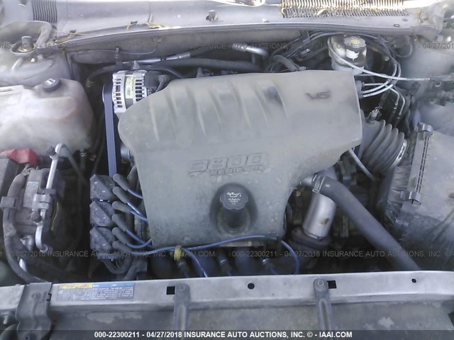 1G4HP52K95U217651 - 2005 BUICK LESABRE CUSTOM SILVER photo 10