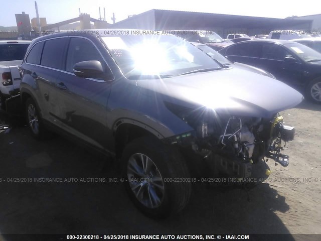 5TDBKRFH6FS189716 - 2015 TOYOTA HIGHLANDER LE/LE PLUS GRAY photo 1
