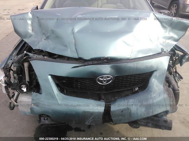 1NXBU4EE6AZ296639 - 2010 TOYOTA COROLLA S/LE/XLE TEAL photo 6