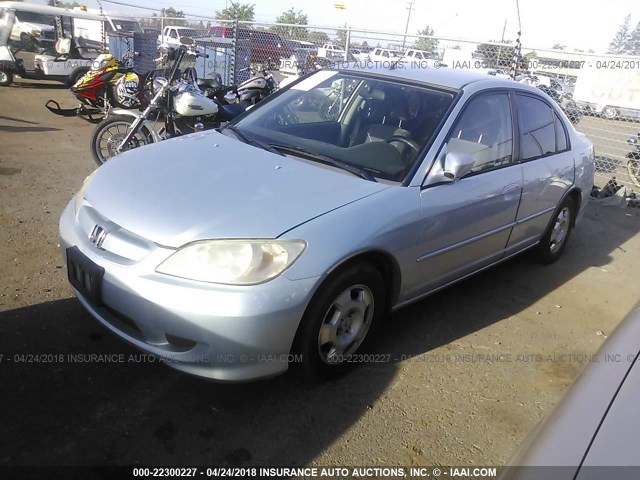 JHMES96694S002788 - 2004 HONDA CIVIC HYBRID Light Blue photo 2