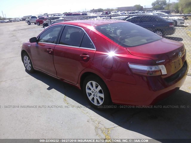 JTNBB46K473030660 - 2007 TOYOTA CAMRY NEW GENERAT HYBRID RED photo 3