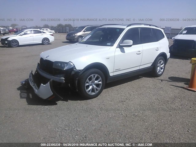 WBXPC9C40AWJ32248 - 2010 BMW X3 XDRIVE30I WHITE photo 2