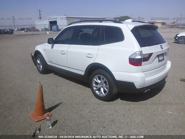 WBXPC9C40AWJ32248 - 2010 BMW X3 XDRIVE30I WHITE photo 3