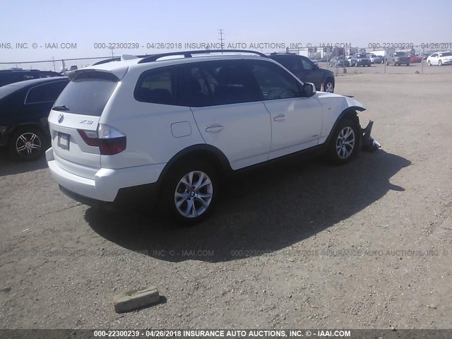 WBXPC9C40AWJ32248 - 2010 BMW X3 XDRIVE30I WHITE photo 4