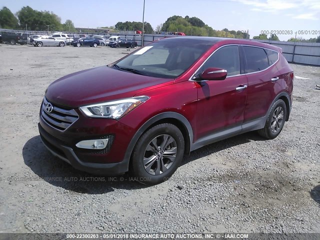 5XYZU3LB2DG054636 - 2013 HYUNDAI SANTA FE SPORT  MAROON photo 2