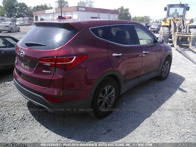 5XYZU3LB2DG054636 - 2013 HYUNDAI SANTA FE SPORT  MAROON photo 4