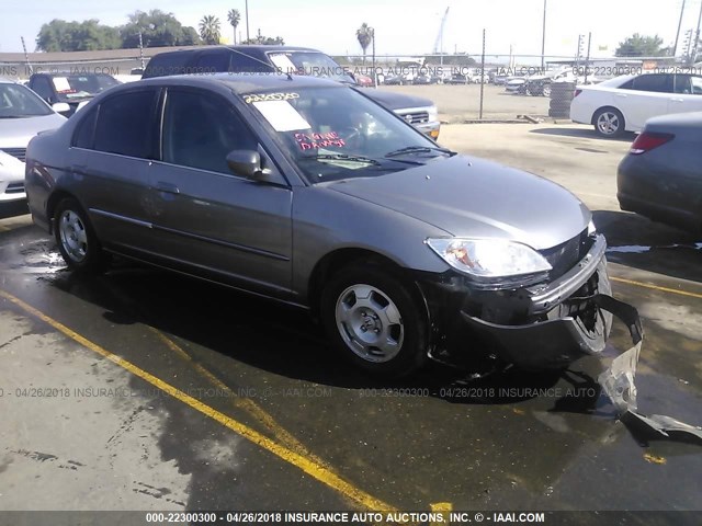 JHMES96625S004545 - 2005 HONDA CIVIC HYBRID GRAY photo 1