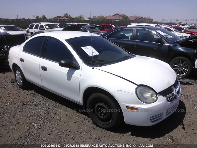 1B3ES26C35D170822 - 2005 DODGE NEON SE WHITE photo 1