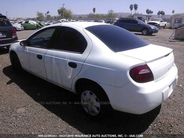 1B3ES26C35D170822 - 2005 DODGE NEON SE WHITE photo 3