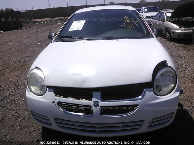 1B3ES26C35D170822 - 2005 DODGE NEON SE WHITE photo 6