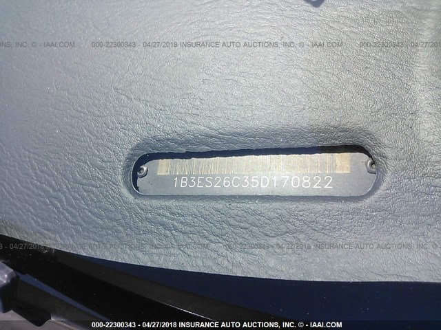 1B3ES26C35D170822 - 2005 DODGE NEON SE WHITE photo 9