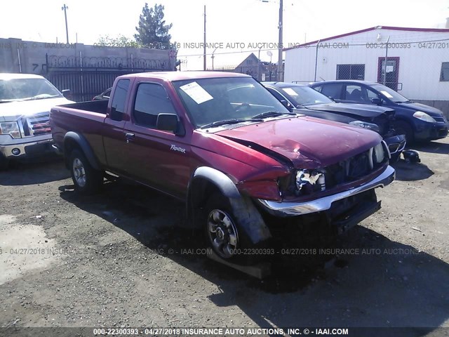 1N6ED26T5YC318873 - 2000 NISSAN FRONTIER KING CAB XE/KING CAB SE MAROON photo 1