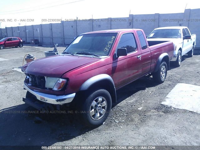 1N6ED26T5YC318873 - 2000 NISSAN FRONTIER KING CAB XE/KING CAB SE MAROON photo 2