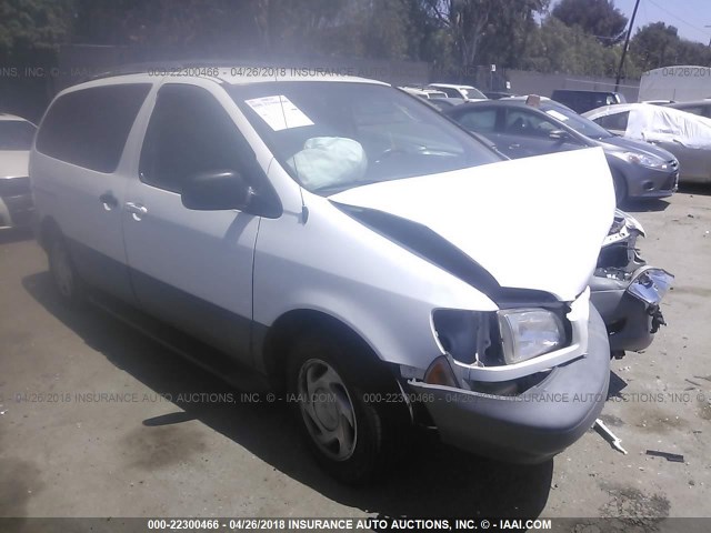 4T3ZF13C4YU225773 - 2000 TOYOTA SIENNA LE/XLE WHITE photo 1