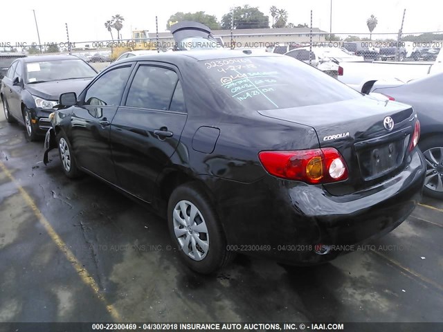 1NXBU4EE5AZ365238 - 2010 TOYOTA COROLLA S/LE/XLE BLACK photo 3