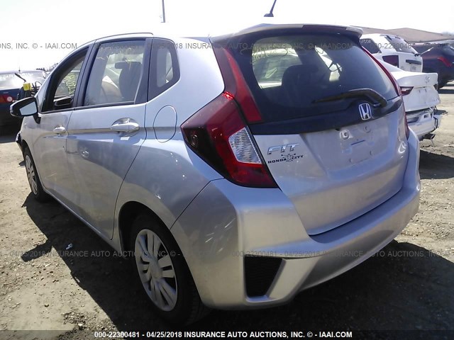 JHMGK5H52GX027044 - 2016 HONDA FIT LX SILVER photo 3