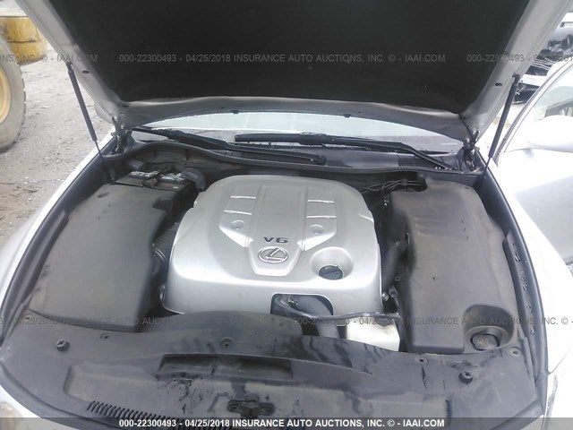 JTHBH96S065044203 - 2006 LEXUS GS GENERATION 200 300 SILVER photo 10