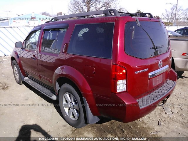 5N1AR18B38C649481 - 2008 NISSAN PATHFINDER S/LE/SE RED photo 3