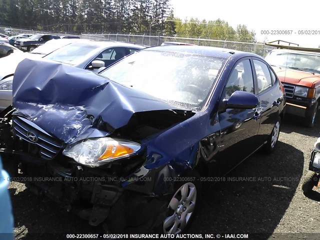 KMHDU46D09U617259 - 2009 HYUNDAI ELANTRA GLS/SE BLUE photo 2